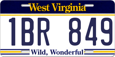 WV license plate 1BR849