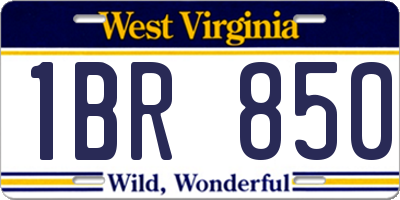 WV license plate 1BR850