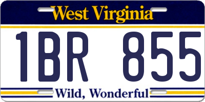WV license plate 1BR855