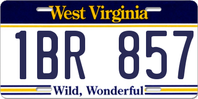 WV license plate 1BR857