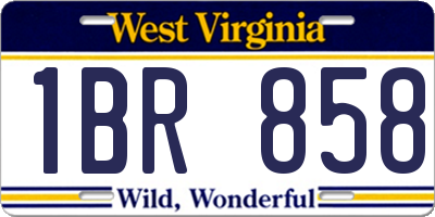 WV license plate 1BR858