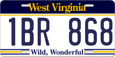 WV license plate 1BR868