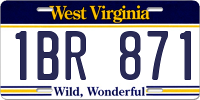 WV license plate 1BR871