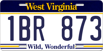 WV license plate 1BR873