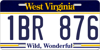 WV license plate 1BR876