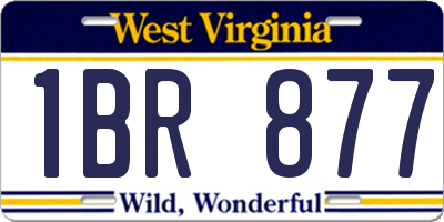 WV license plate 1BR877