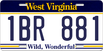 WV license plate 1BR881