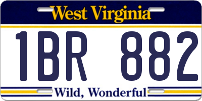 WV license plate 1BR882