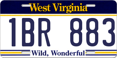 WV license plate 1BR883
