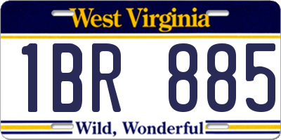 WV license plate 1BR885