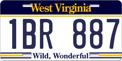 WV license plate 1BR887