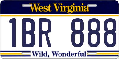 WV license plate 1BR888
