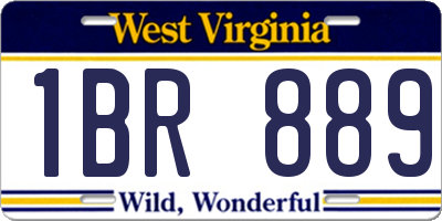 WV license plate 1BR889