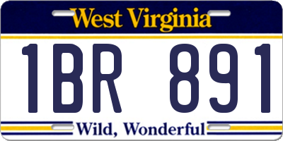 WV license plate 1BR891