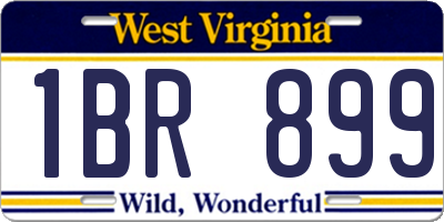 WV license plate 1BR899