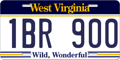 WV license plate 1BR900