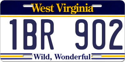 WV license plate 1BR902