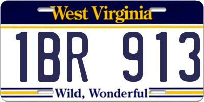 WV license plate 1BR913