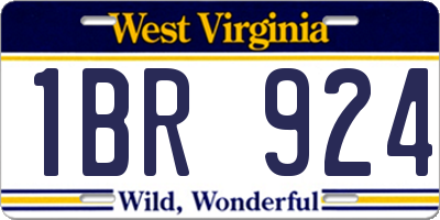 WV license plate 1BR924