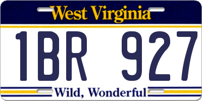 WV license plate 1BR927