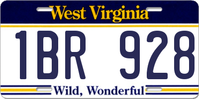 WV license plate 1BR928