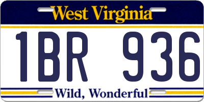 WV license plate 1BR936