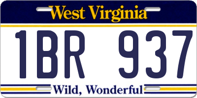 WV license plate 1BR937