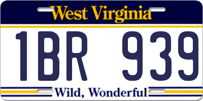 WV license plate 1BR939