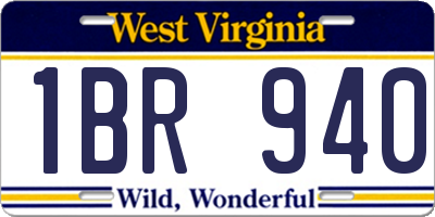 WV license plate 1BR940