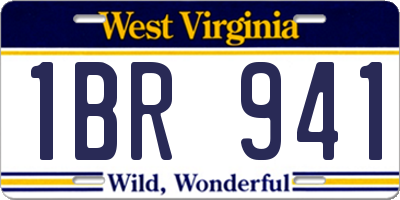 WV license plate 1BR941