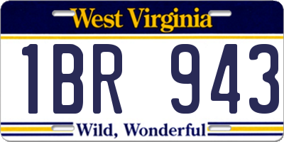 WV license plate 1BR943