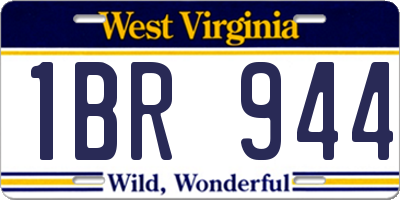 WV license plate 1BR944