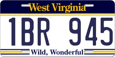 WV license plate 1BR945