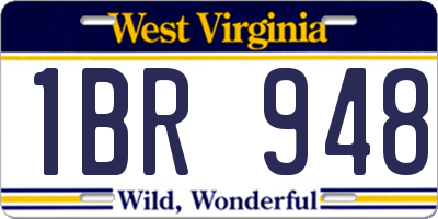 WV license plate 1BR948