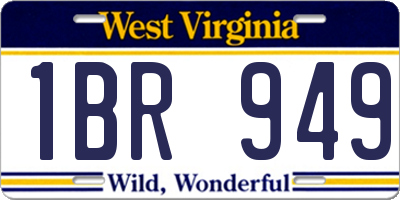WV license plate 1BR949