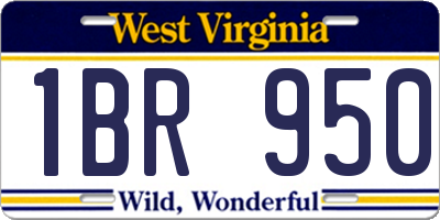 WV license plate 1BR950
