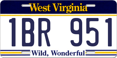 WV license plate 1BR951