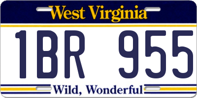 WV license plate 1BR955