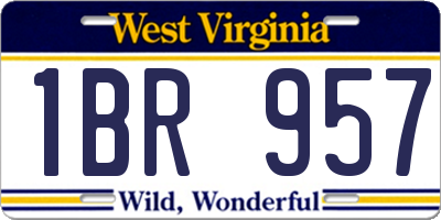 WV license plate 1BR957