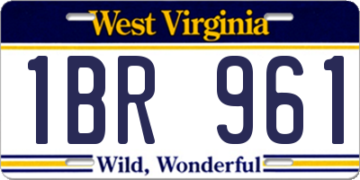 WV license plate 1BR961