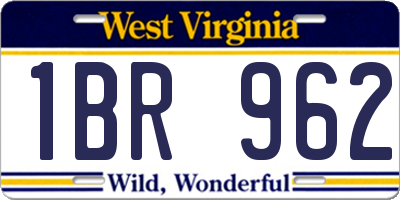 WV license plate 1BR962