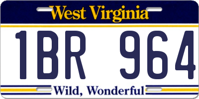 WV license plate 1BR964
