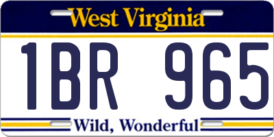 WV license plate 1BR965