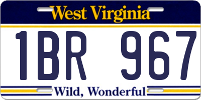 WV license plate 1BR967