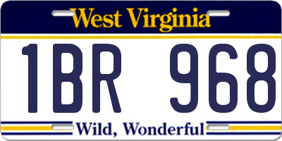 WV license plate 1BR968