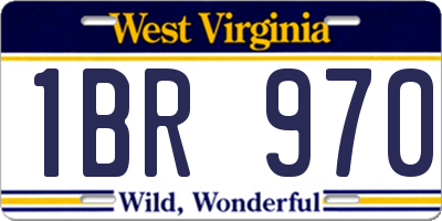 WV license plate 1BR970