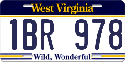 WV license plate 1BR978