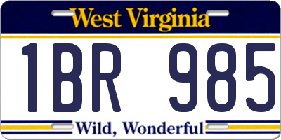 WV license plate 1BR985