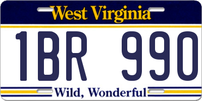 WV license plate 1BR990