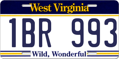 WV license plate 1BR993